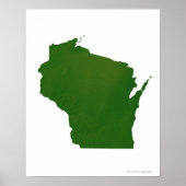 Kaart van Wisconsin Poster (Voorkant)