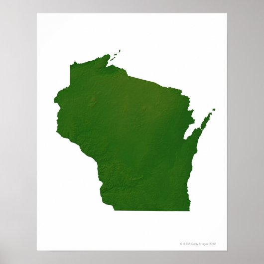 Kaart van Wisconsin Poster (Voorkant)