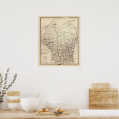Kaart van Wisconsin Poster (Keuken)