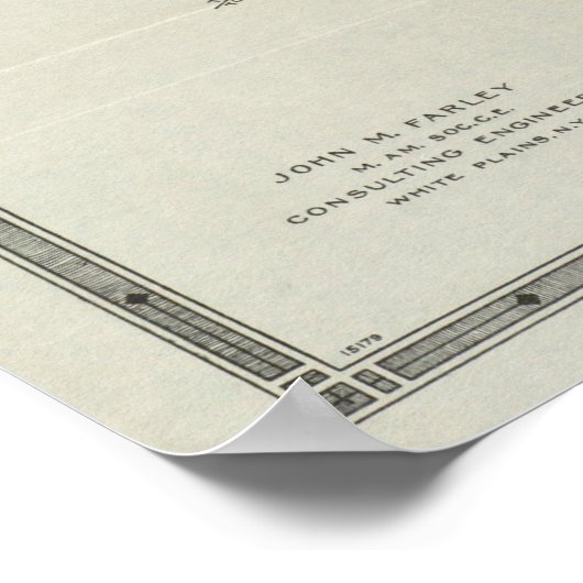  kaart van witte vlakken NY (1921) Poster (Hoek)