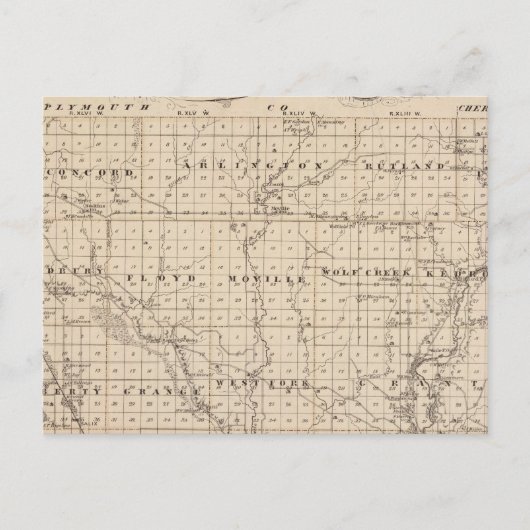 Kaart van Woodbury County, staat Iowa (Voorkant)