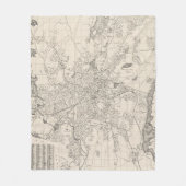  kaart van Worcester Massachusetts (1919) Fleece Deken (Voorkant)