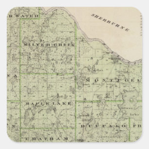 Kaart van Wright County, Minnesota Vierkante Sticker