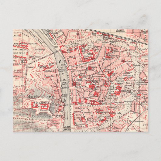  kaart van Wurzburg Duitsland (1905) (Voorkant)