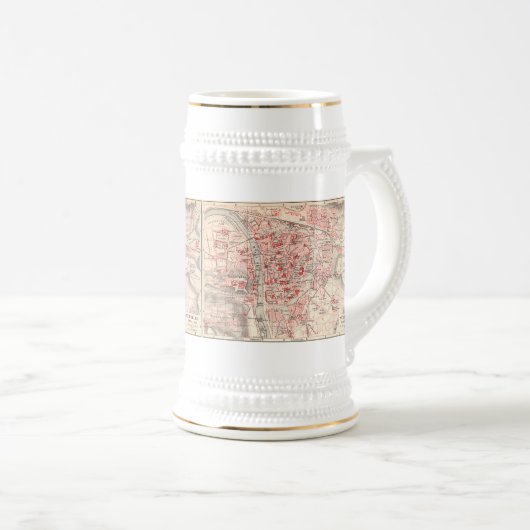  kaart van Wurzburg Duitsland (1905) Bierpul (Voorkant rechts)