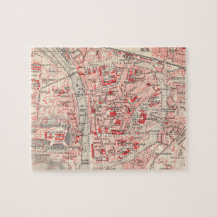  kaart van Wurzburg Duitsland (1905) Legpuzzel