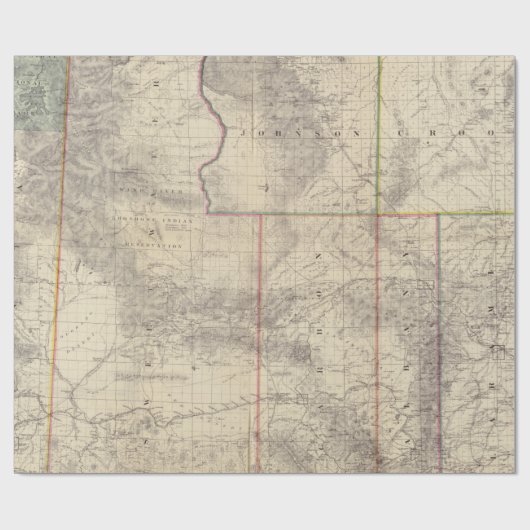  kaart van Wyoming (1883) Cadeaupapier (Vlak)