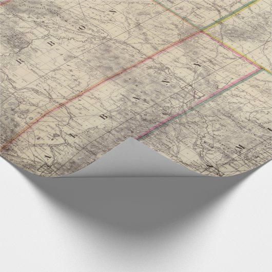  kaart van Wyoming (1883) Cadeaupapier (Hoek)