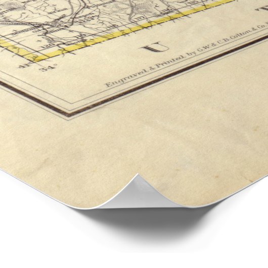  kaart van Wyoming (1883) Poster (Hoek)