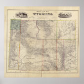 kaart van Wyoming (1883) Poster (Voorkant)