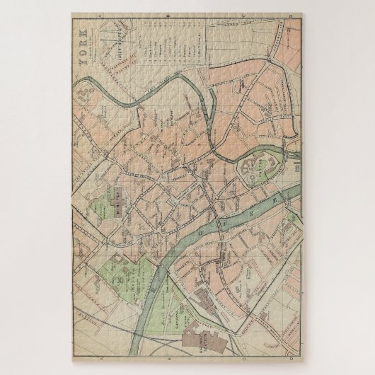  kaart van York (1890) Legpuzzel (Verticaal)