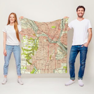  kaart van Youngstown Ohio (1951) Fleece Deken