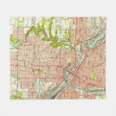  kaart van Youngstown Ohio (1951) Fleece Deken (Voorkant (Horizontaal))