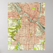  kaart van Youngstown Ohio (1951) Poster (Voorkant)