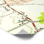  kaart van Youngstown Ohio (1951) Poster (Hoek)