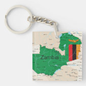 Kaart van Zambia Sleutelhanger (Voorkant)