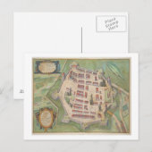 Kaart van Zamosc uit "Civitates Orbis Terrarum" do (Voorkant / Achterkant)