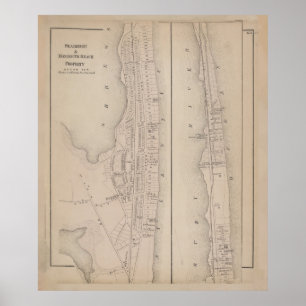 kaart van Zee helder en monmouth NJ (1873) Poster