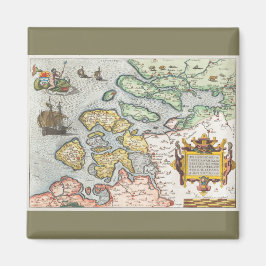 Kaart van Zeeland (1592) door Frans Hogenberg. Magneet