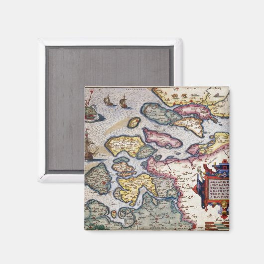 Kaart van Zeeland, c.1560 Magneet (Voorkant / Achterkant)