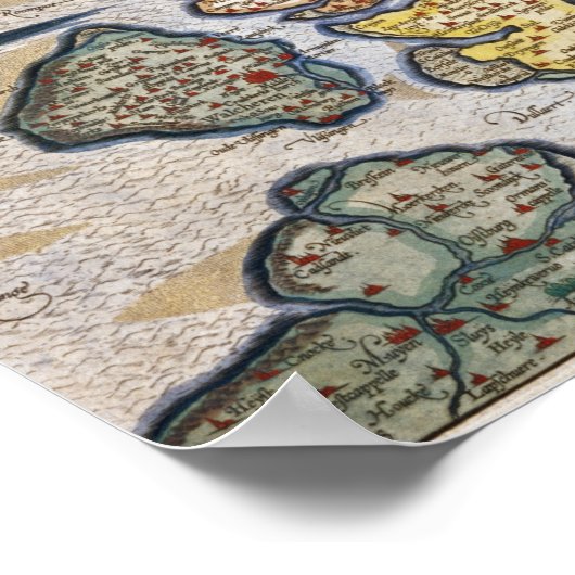 Kaart van Zeeland, c.1560 Poster (Hoek)