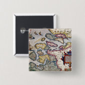 Kaart van Zeeland, c.1560 Vierkante Button 5,1 Cm (Voorkant /achterkant)