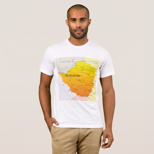 Kaart van Zimbabwe Mannen T-Shirt (Voorkant volledig)