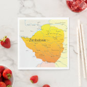Kaart van Zimbabwe Papieren servetten (Insitu)