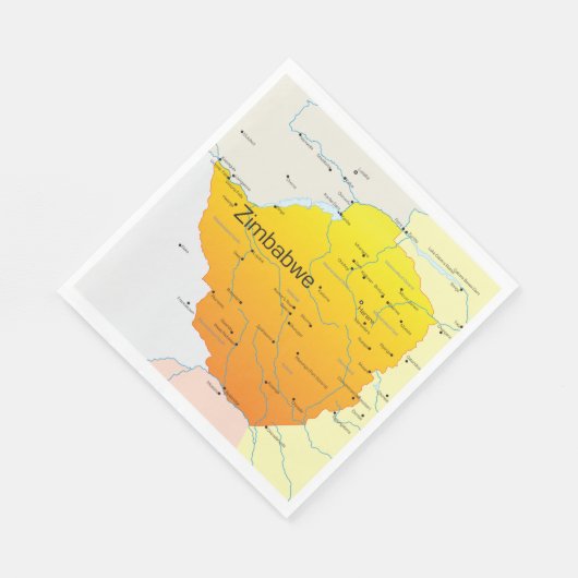 Kaart van Zimbabwe Papieren servetten (Hoek)
