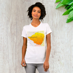 Kaart van Zimbabwe Womens T-Shirt