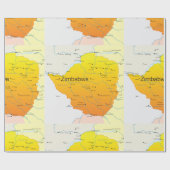 Kaart van Zimbabwe Wrapping Paper Cadeaupapier (Vlak)