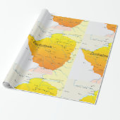Kaart van Zimbabwe Wrapping Paper Cadeaupapier (Uitgerold)