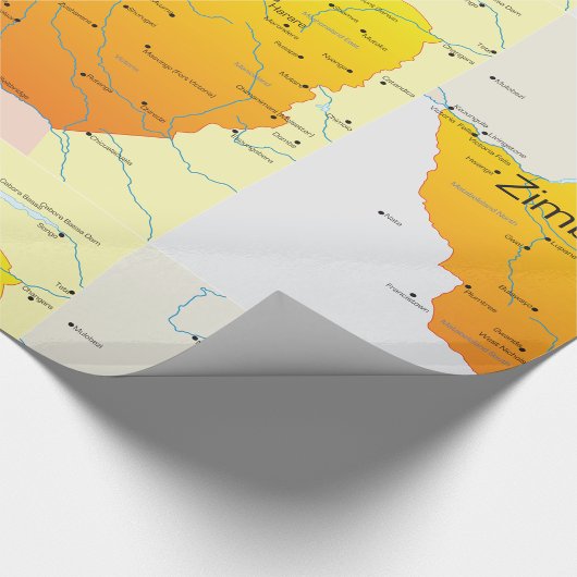 Kaart van Zimbabwe Wrapping Paper Cadeaupapier
