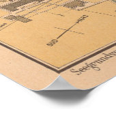 kaart van Zug Zwitserland (1887) Poster (Hoek)