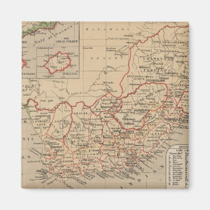  kaart van Zuid-Afrika (1880) Magneet