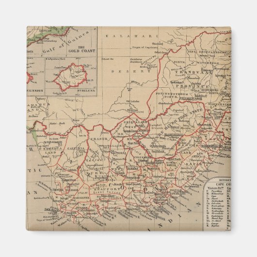  kaart van Zuid-Afrika (1880) Magneet (Voorkant)