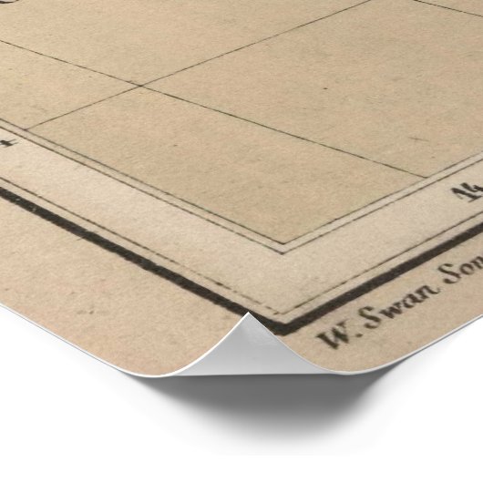 kaart van Zuid-Afrika (1880) Poster (Hoek)