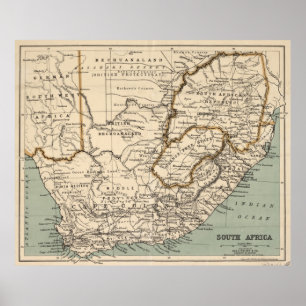  kaart van Zuid-Afrika (1889) Poster