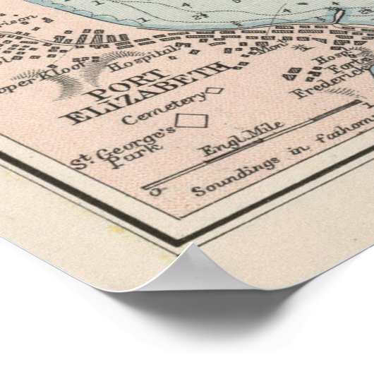 kaart van Zuid-Afrika (1892) Poster (Hoek)