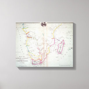 Kaart van Zuid-Afrika Canvas Afdruk