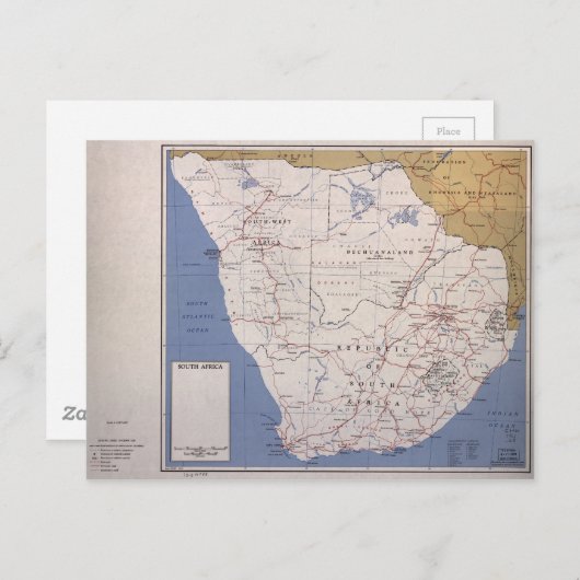 Kaart van Zuid-Afrika (december 1961) (Voorkant / Achterkant)