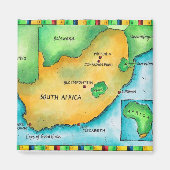 Kaart van Zuid-Afrika Magneet (Voorkant)