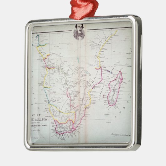 Kaart van Zuid-Afrika Metalen Ornament (Links)