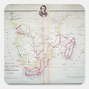 Kaart van Zuid-Afrika Vierkante Sticker