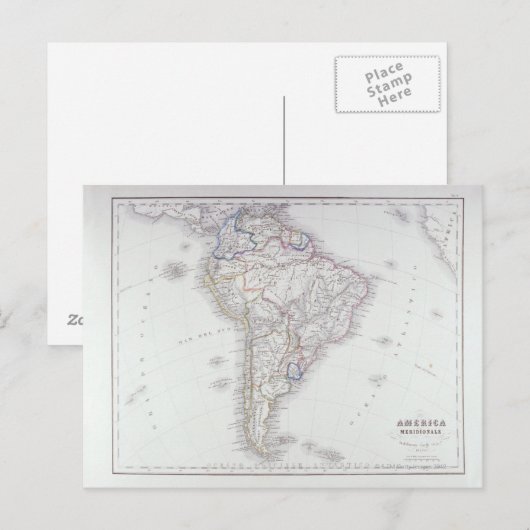 Kaart van Zuid-Amerika (Voorkant / Achterkant)