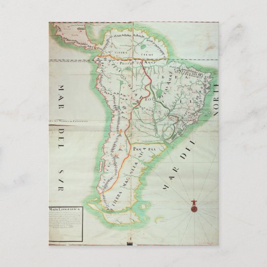 Kaart van Zuid-Amerika, 1777 (Voorkant)