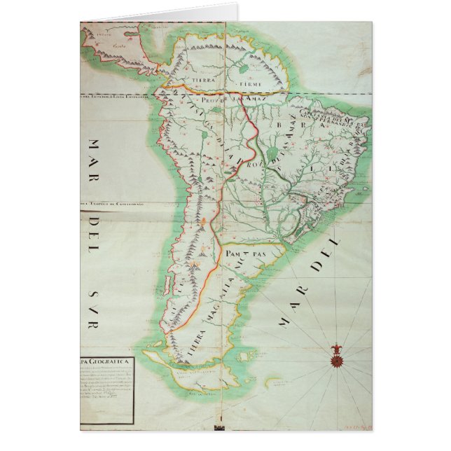 Kaart van Zuid-Amerika, 1777 (Voorkant)
