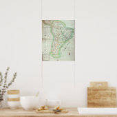 Kaart van Zuid-Amerika, 1777 Poster (Keuken)