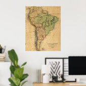  kaart van Zuid-Amerika (1821) Poster (Thuiskantoor)