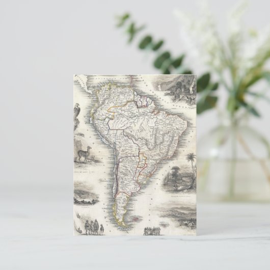 kaart van Zuid-Amerika (1850) (Staand voorkant)